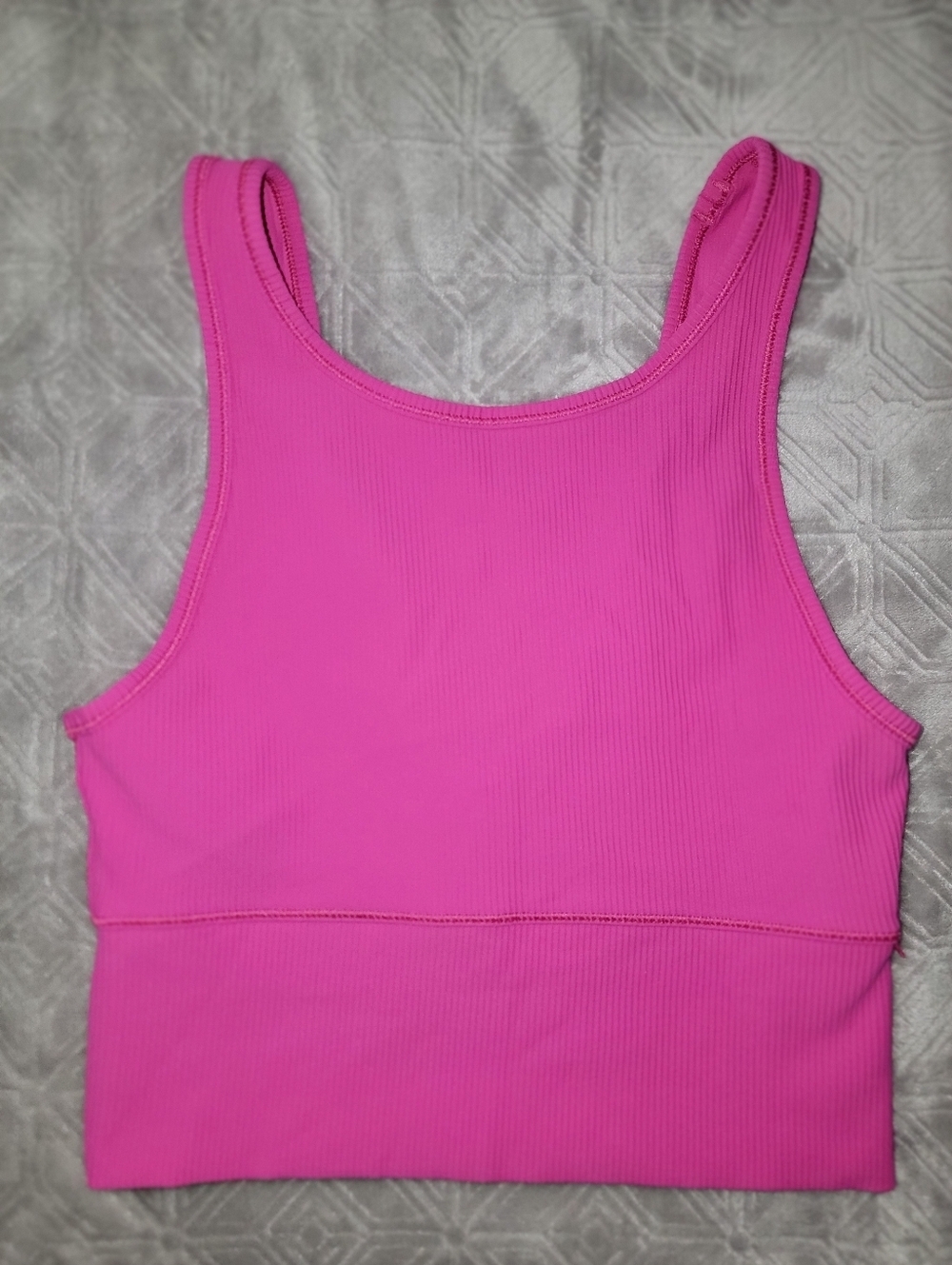 Lululemon Power Pivot Sonic Pink Ribbed Crop Tank Color No Longer Available